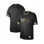 Men's Nike Rangers Blank Black Gold Stitched Baseball Jersey