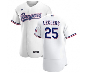 Men's Nike Texas Rangers #25 Jose Leclerc White Home 2020 Authentic Player Baseball Jersey