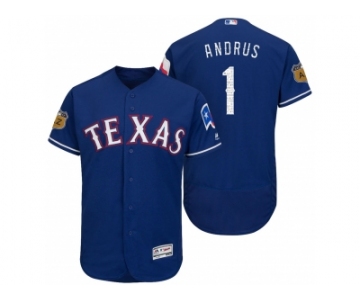 Men's Texas Rangers #1 Elvis Andrus 2017 Spring Training Flex Base Authentic Collection Stitched Baseball Jersey