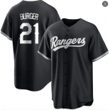 Mens Texas Rangers #21 Jake Burger Nike Black Fashion Limited Jersey