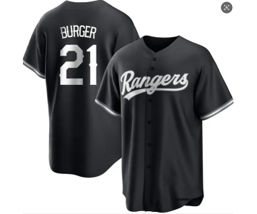 Mens Texas Rangers #21 Jake Burger Nike Black Fashion Limited Jersey