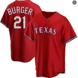 Mens Texas Rangers #21 Jake Burger Nike Red Alternate Limited Jersey