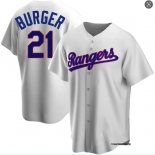 Mens Texas Rangers #21 Jake Burger Nike White Cooperstown Collection Jersey Mens Texas Rangers #21 Jake Burger Nike White Cooperstown Collection Jersey