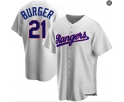Mens Texas Rangers #21 Jake Burger Nike White Cooperstown Collection Jersey Mens Texas Rangers #21 Jake Burger Nike White Cooperstown Collection Jersey