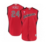 Men's Texas Rangers #24 Hunter Pence Authentic Red American League 2019 Baseball All-Star Jersey