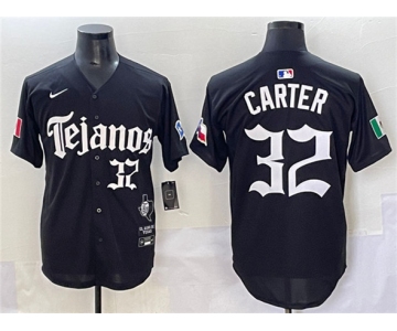 Men's Texas Rangers #32 Evan Carter Black Mexico 2025 Vapor Premier Limited Stitched Baseball Jersey