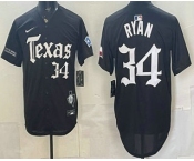 Men's Texas Rangers #34 Nolan Ryan Black Gothic Mexico 2025 Vapor Premier Limited Jersey Men's Texas Rangers #34 Nolan Ryan Black Gothic Mexico 2025 Vapor Premier Limited Jersey