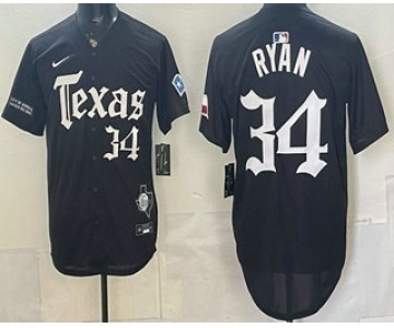 Men's Texas Rangers #34 Nolan Ryan Black Gothic Mexico 2025 Vapor Premier Limited Jersey