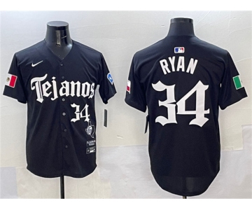 Men's Texas Rangers #34 Nolan Ryan Black Mexico 2025 Vapor Premier Limited Stitched Baseball Jersey