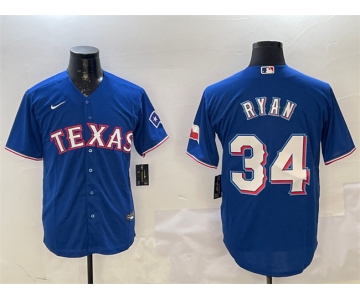 Men's Texas Rangers #34 Nolan Ryan Royal Cool Base Stitched Baseball Jersey