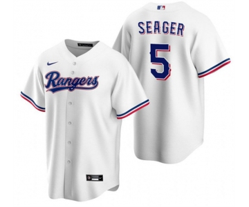 Men's Texas Rangers #5 Corey Seager White Cool Base Stitched Baseball Jersey