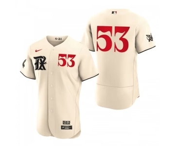 Men's Texas Rangers #53 Adolis García Cream 2023 City Connect Flex Base Stitched Baseball Jersey