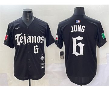 Men's Texas Rangers #6 Josh Jung Black Mexico 2025 Vapor Premier Limited Stitched Baseball Jersey