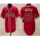 Men's Texas Rangers #80 Kumar Rocker Red 2026 City Connect Stadium Jersey Men's Texas Rangers #80 Kumar Rocker Red 2026 City Connect Stadium Jersey