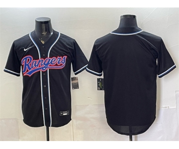 Men's Texas Rangers Blank 2026 Fashion Replica Black Out Stitched Baseball Jersey