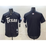 Men's Texas Rangers Blank Black Gothic Mexico 2025 Vapor Premier Limited Stitched Baseball Jersey
