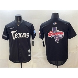 Men's Texas Rangers Team Big Logo Black Gothic Mexico 2025 Vapor Premier Limited Stitched Baseball Jersey
