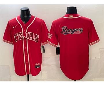 Men's Texas Rangers Team Big Logo Red 2026 City Connect Stadium Stitched Baseball Jersey