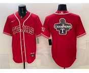 Men's Texas Rangers Team Big Logo Red 2026 City Connect Stadium Stitched Baseball Jerseys Men's Texas Rangers Team Big Logo Red 2026 City Connect Stadium Stitched Baseball Jerseys