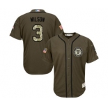 mlb jerseys texas rangers #3 russell wilson green salute to service