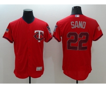 Men Minnesota Twins #22 Miguel Sano Red Stars & Stripes 2016 Independence Day Flex Base Jersey