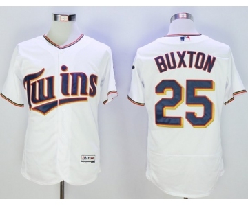 Men Minnesota Twins #25 Byron Buxton Majestic White Flexbase Authentic Collection Player Jersey