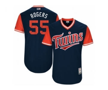 Men's 2017 Little League World Series Twins #55 Taylor Rogers Rogers Navy Jersey
