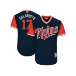 Men's 2017 Little League World Series Twins Jose Berrios #17 Orlandito Navy Jersey Men's 2017 Little League World Series Twins Jose Berrios #17 Orlandito Navy Jersey