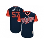 Men's 2017 Little League World Series Twins Ryan Pressly #57 Pressly Navy Jersey Men's 2017 Little League World Series Twins Ryan Pressly #57 Pressly Navy Jersey