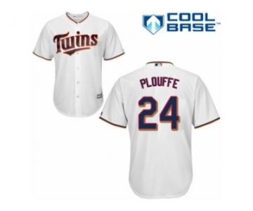 Men's Majestic Minnesota Twins #24 Trevor Plouffe Authentic White Home Cool Base MLB Jersey