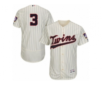 Men's Majestic Minnesota Twins #3 Harmon Killebrew Cream Flexbase Authentic Collection MLB Jersey