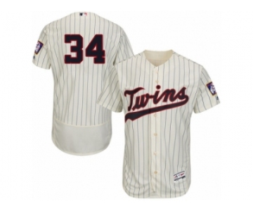 Men's Majestic Minnesota Twins #34 Kirby Puckett Cream Flexbase Authentic Collection MLB Jersey
