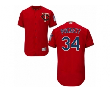 Men's Majestic Minnesota Twins #34 Kirby Puckett Scarlet Flexbase Authentic Collection MLB Jersey