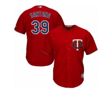 Men's Majestic Minnesota Twins #39 Danny Santana Replica Scarlet Alternate Cool Base MLB Jersey