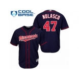 Men's Majestic Minnesota Twins #47 Ricky Nolasco Replica Navy Blue Alternate Road Cool Base MLB Jersey Men's Majestic Minnesota Twins #47 Ricky Nolasco Replica Navy Blue Alternate Road Cool Base MLB Jersey