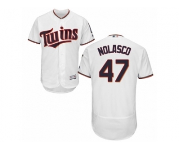 Men's Majestic Minnesota Twins #47 Ricky Nolasco White Flexbase Authentic Collection MLB Jersey
