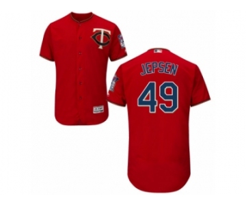 Men's Majestic Minnesota Twins #49 Kevin Jepsen Scarlet Flexbase Authentic Collection MLB Jersey