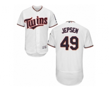 Men's Majestic Minnesota Twins #49 Kevin Jepsen White Flexbase Authentic Collection MLB Jersey