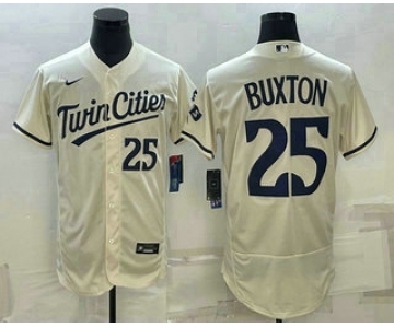 Men's Minnesota Twins #25 Byron Buxton 2023 Cream Flex Base Stitched Jersey