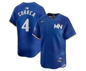 Men's Minnesota Twins #4 Carlos Correa Royal 2024 City Connect Limited Stitched Baseball Jersey