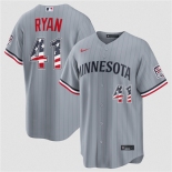 Men's Minnesota Twins #41 Joe Ryan Gray 2026 USA 250 Fourth of July Stitched Baseball Jersey Men's Minnesota Twins #41 Joe Ryan Gray 2026 USA 250 Fourth of July Stitched Baseball Jersey