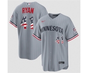 Men's Minnesota Twins #41 Joe Ryan Gray 2026 USA 250 Fourth of July Stitched Baseball Jersey Men's Minnesota Twins #41 Joe Ryan Gray 2026 USA 250 Fourth of July Stitched Baseball Jersey