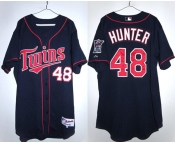 Men's Minnesota Twins #48 Torii Hunter Navy Double Knit Stitched Baseball Jersey