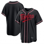 Men's Minnesota Twins Blank Black Out Stitched Baseball Jersey