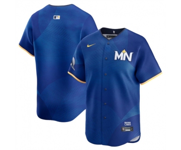 Men's Minnesota Twins Blank Royal 2024 City Connect Limited Stitched Baseball Jersey