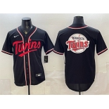 Men's Minnesota Twins Team Big Logo 2026 Fashion Replica Black Out Stitched Baseball Jersey