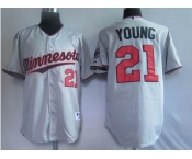 mlb jerseys minnesota twins #21young grey