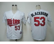 mlb jerseys minnesota twins #53 blackburn white(blue strip)