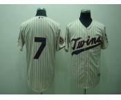 mlb jerseys minnesota twins #7 mauer cream(50th)