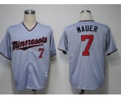 mlb jerseys minnesota twins #7 mauer grey[2011 minnesota]